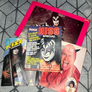 KISS Memorabilia Lot - Magazine & 4 Posters